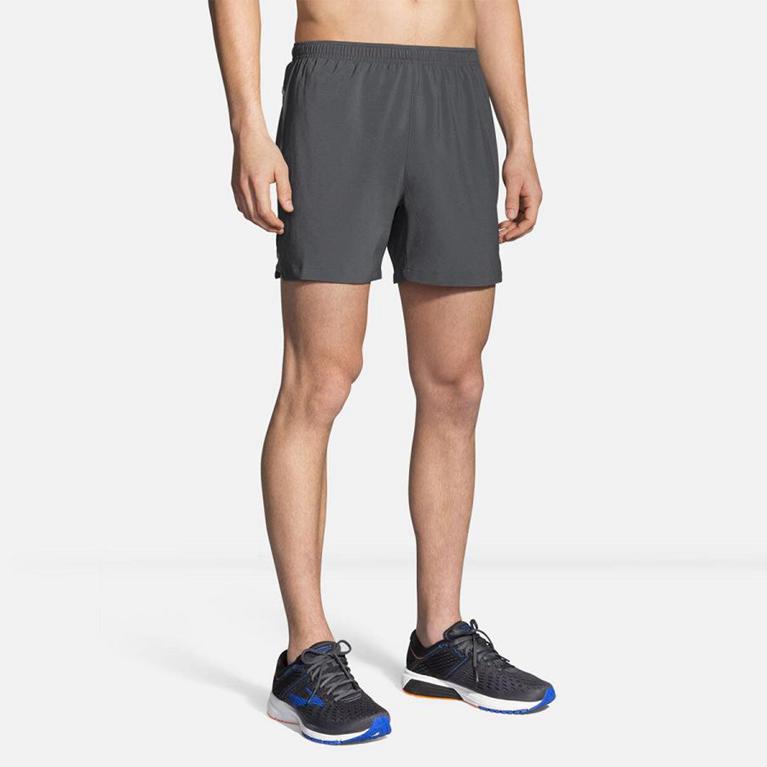 Brooks Men's SHERPA 5 Running Shorts - Grey - Canada (OIGXP-4768)